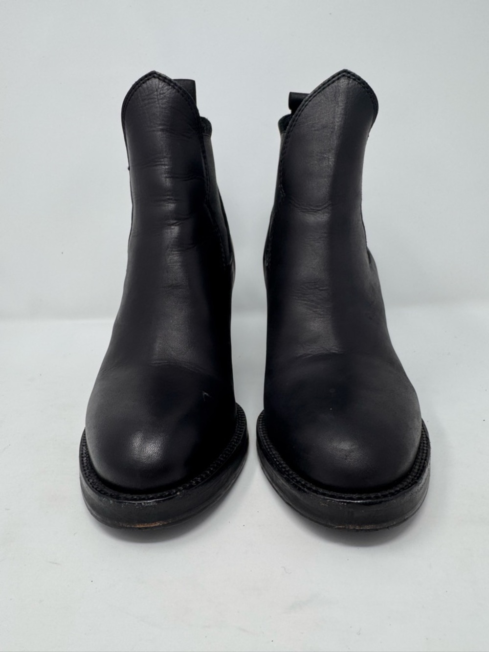 Acne Studios Size 39 US 9 Star Leather Heeled Black Chelsea Ankle Boots - Picture 6 of 14